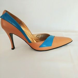 Timothy Hitsman Tan & Blue Leather Heel Shoes 10